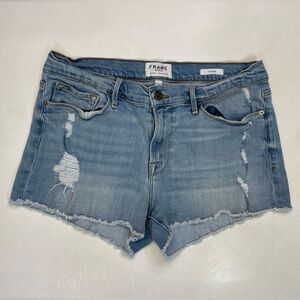 FRAME Le Cutoff Denim Jeans Shorts Women 30 Blue LC218